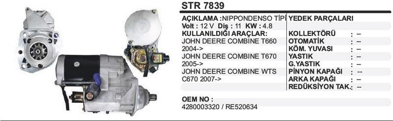 12V MARŞ MOTORU NIPPON DENSO TİPİ 11 DİŞ 4.8 KW