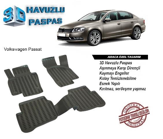 3D ARAÇ PASPASI (SİYAH) (4 PARÇA) VW PASSAT 2015 >