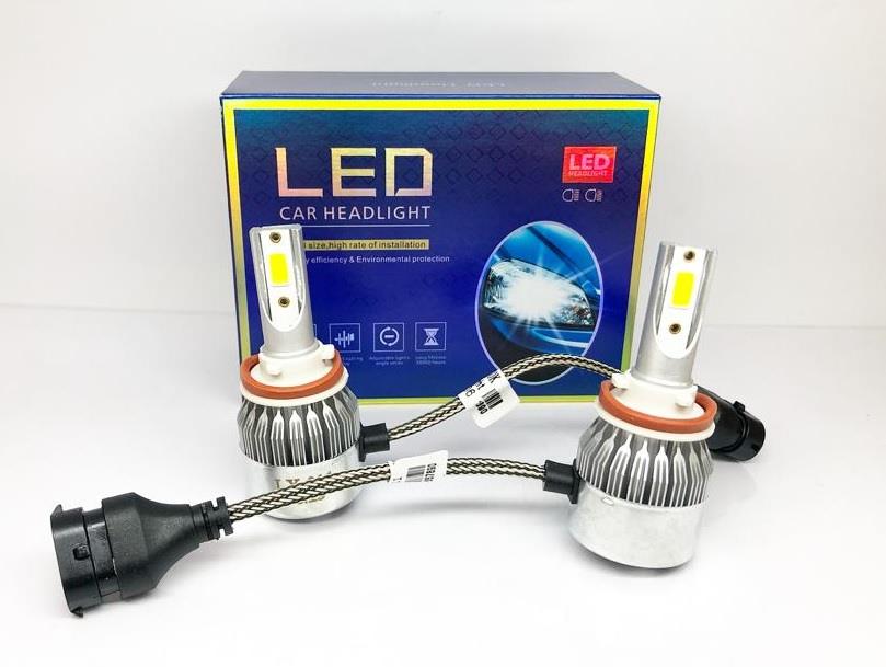 12V H11 LED XENON FAR AMPUL SETİ 6000K 6000 LÜMEN (COB LED)