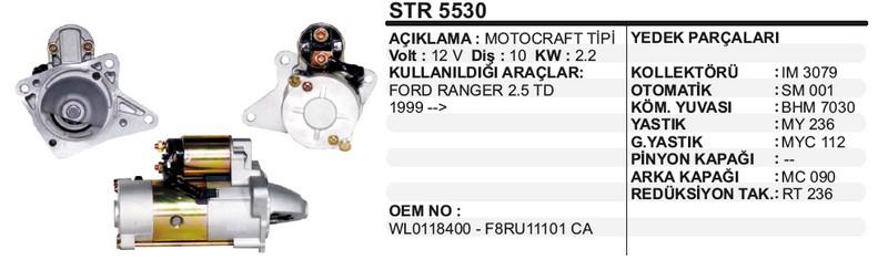 12V MARŞ MOTORU MITSUBISHI TİPİ 10 DİŞ/12 DİŞ 2.2 KW FORD RANGER/MAZDA B2500