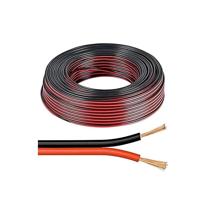 EKS 2 X 1.5 MM ÇİFTLİ HOPARLÖR KABLOSU (KIRMIZI-SİYAH) (1 MT)