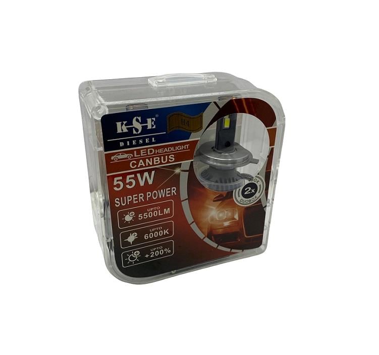 KSE DIESEL 12V H4 CSP LED XENON FAR AMPUL SETİ 6000K 11000 LÜMEN 55W +%200 CANBUS