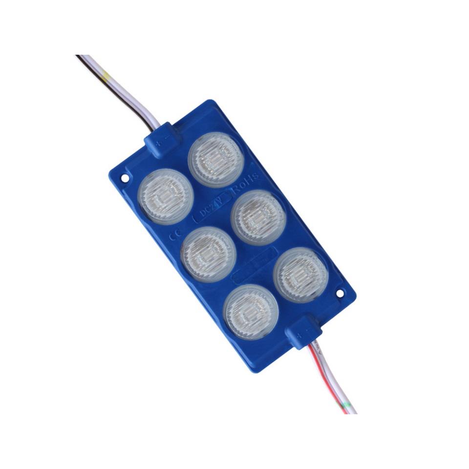 24V MODUL LAMBA 6-LEDLİ (CAMLI) MAVİ (75*40 MM)
