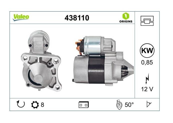 VALEO 12V MARŞ MOTORU 8 DİŞ 0.85 KW R19/R21/CLIO/MEGANE (SOL AÇIK) (D7E19)