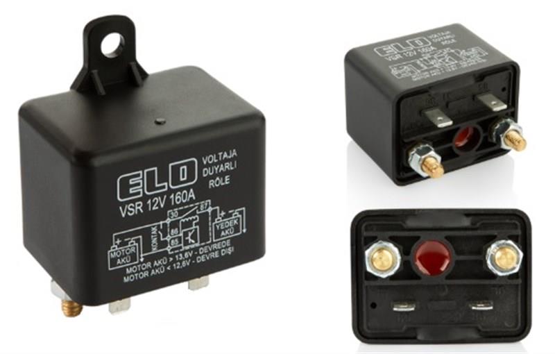 ELO 12V AKÜ AYIRICI AKILLI VSR RÖLE 160 A (VOLTAJA DUYARLI) (TOZ KORUMALI)