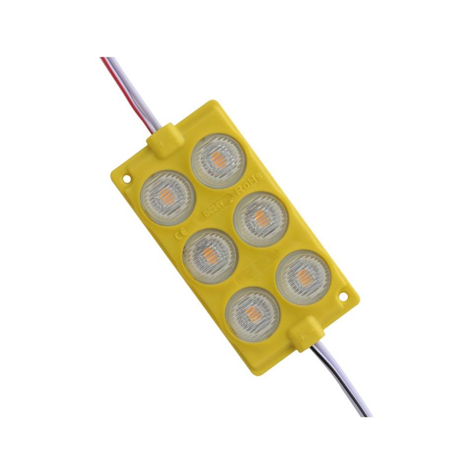 24V MODUL LAMBA 6-LEDLİ (CAMLI) SARI (75*40 MM)