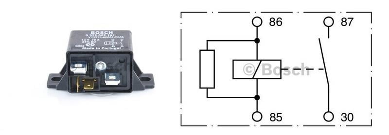 BOSCH 12V RÖLE 4 UÇLU 75 A (BÜYÜK TİP) (DİRENÇLİ)