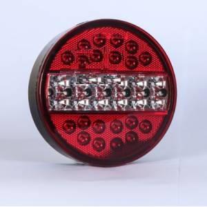 12V STOP LAMBASI YUVARLAK (LEDLİ) (4 FONKSİYONLU) (KIRMIZI-BEYAZ) (140*60 MM)
