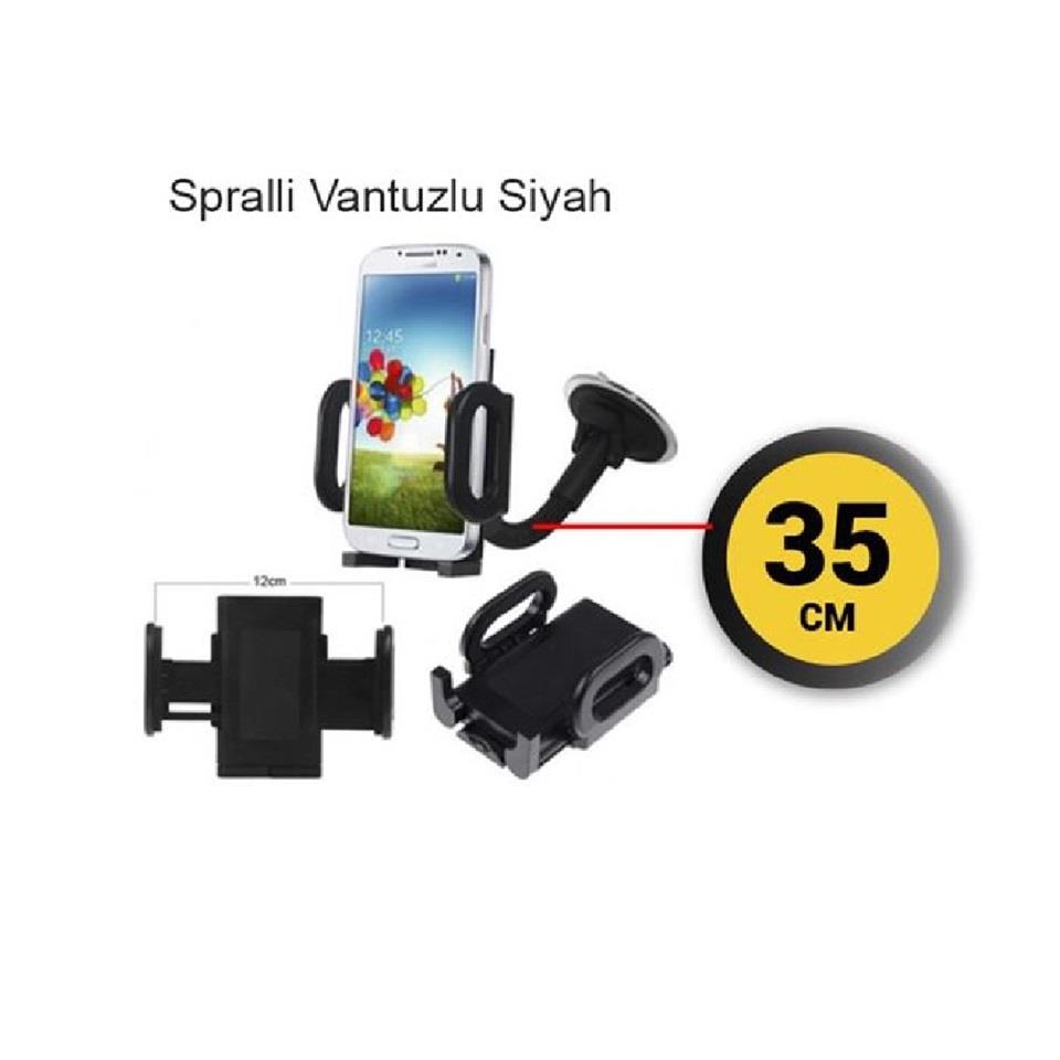 TELEFON TUTUCU CAM VE TORPİDO ÜSTÜ (360 DERECE DÖNERLİ) (VANTUZLU-SPİRALLİ) (35 CM)