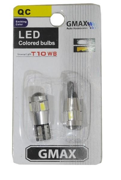 12V DİPSİZ T10 (6 LEDLİ) BEYAZ (MERCEKLİ) (2 AD)