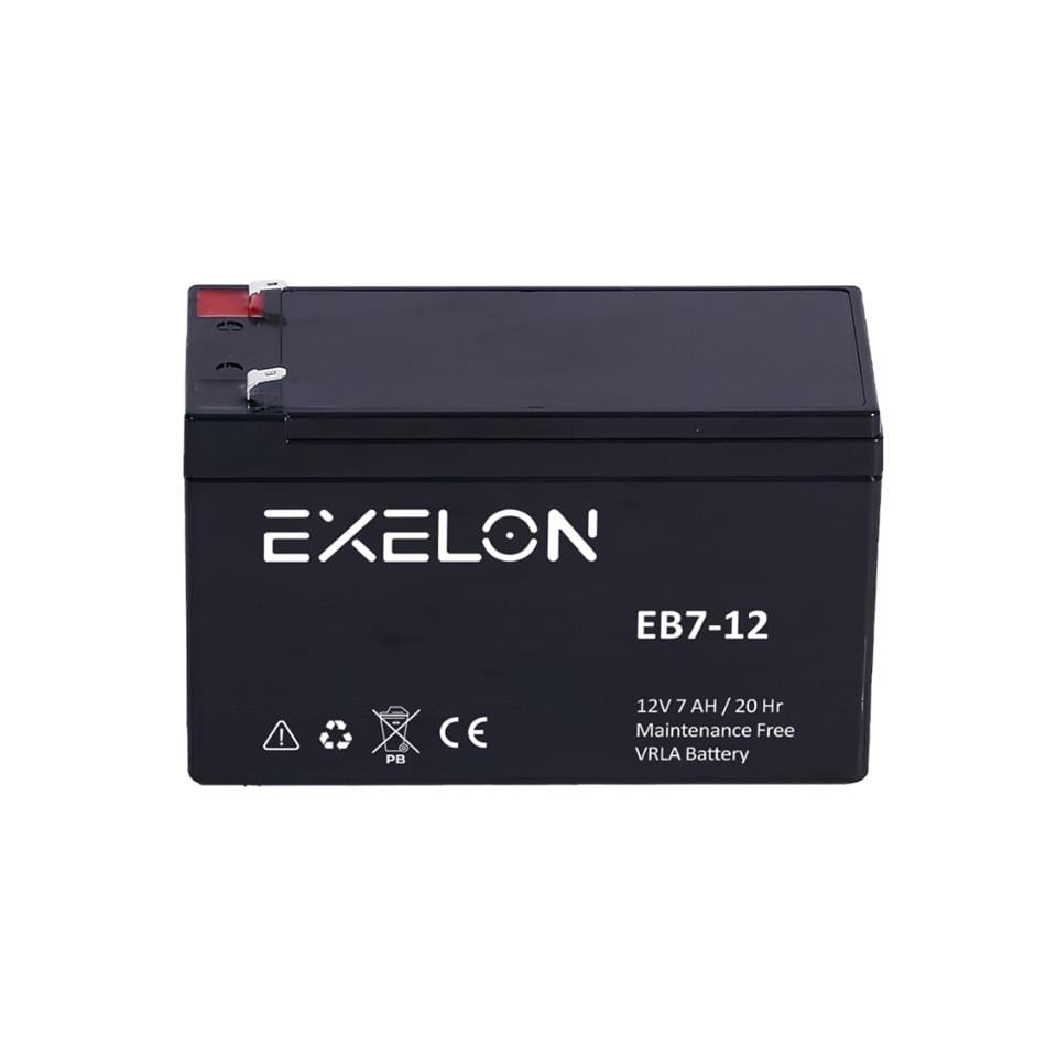 EXELON 12V 7 AH AKÜ KURU TİP VRLA BATTERY (BÜYÜK FİŞLİ) (151*65*94) (2 KG)
