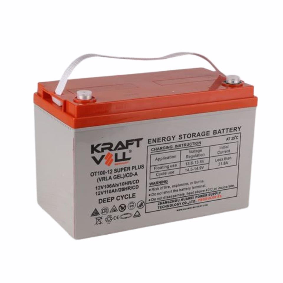 KRAFTVOLL 12V 106 AH/110 AH DEEP CYCLE JEL AKÜ (330*170*220) (31.2 KG)