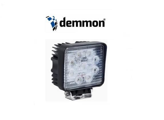 DEMMON 10V-30V ÇALIŞMA LAMBASI KARE (9 X 3W POWER LEDLİ) (KIRMIZI-BEYAZ) (108*108 MM)