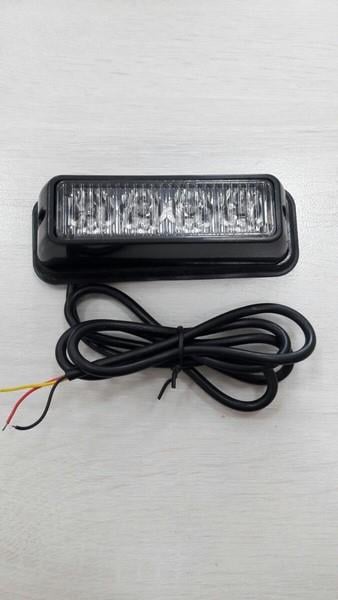 12V-24V ÇAKAR FLAŞ LED LAMBA (ŞEFFAF) (KIRMIZI) (4X1W) 18 FONKSİYONLU (110*33*30 MM)