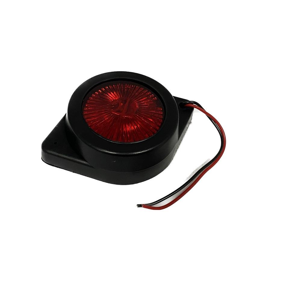 12V-24V İKAZ LAMBASI YUVARLAK KAUÇUK KIRMIZI (4 LEDLİ) (62 MM)