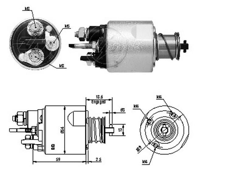 ZM 12V MARŞ OTOMATİĞİ VALEO TİPİ (2/3 DELİK) M5 SAĞ (UZUN CIVATA)