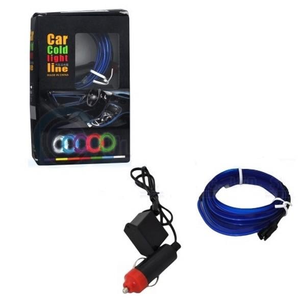 12V NEON IŞIKLI KABLO KOYU MAVİ TEK RÖLELİ ÇAKMAK FİŞLİ (2 MT)