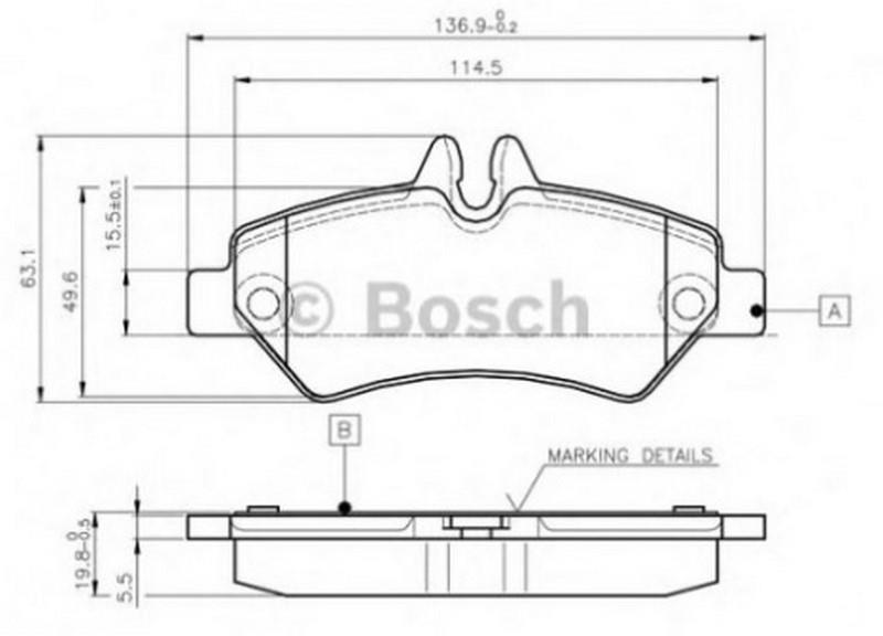 BOSCH ARKA FREN BALATASI MERCEDES SPRINTER/VW CRAFTER 2006 >