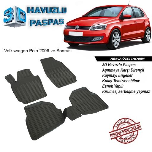 3D ARAÇ PASPASI SİYAH (4 PARÇA) VW POLO 2009 > 