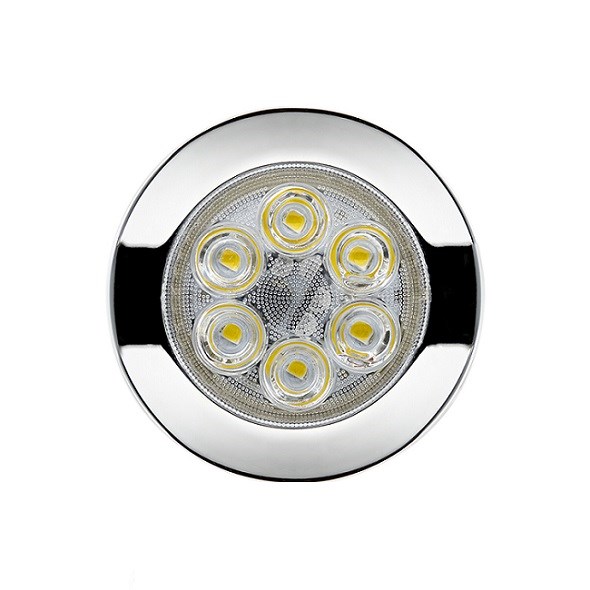 SANEL 12V-24V SPOT TAVAN LAMBA 6 LEDLİ 3000K SICAK BEYAZ (SU GEÇİRMEZ) (90 MM) (BUTONSUZ)