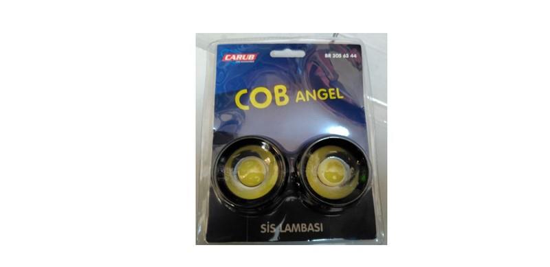 12V SİS LAMBASI MERCEKLİ BEYAZ YUVARLAK LED ANGEL ÇAKARLI 55 MM (2 AD)