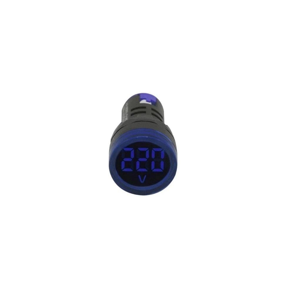 24V-550V DİJİTAL VOLTMETRE (LEDLİ) (22/29.5 MM) MAVİ