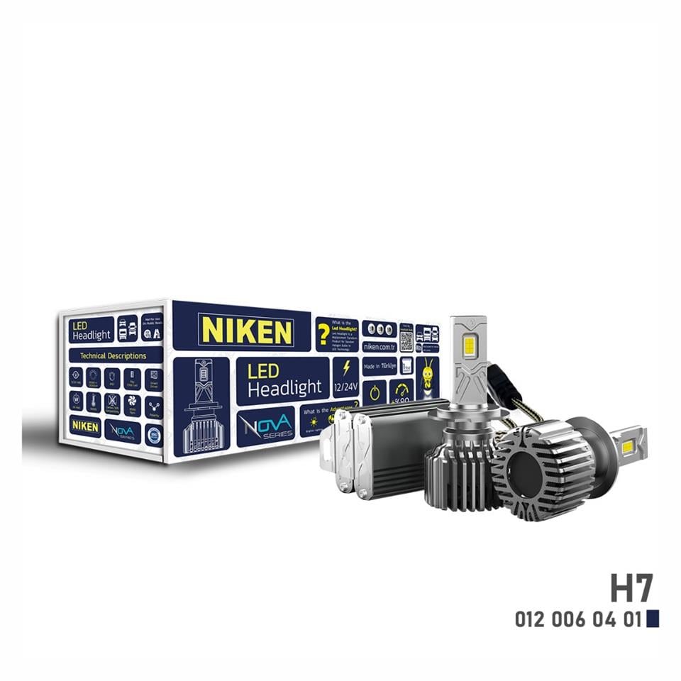 NIKEN 12V-24V H7 CSP LED XENON FAR AMPUL SETİ 6500K 24000 LÜMEN 90W CANBUS NOVA SERİSİ