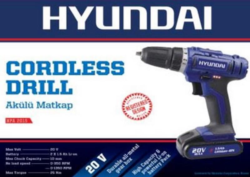 HYUNDAI 20V 1.5 AH AKÜLÜ VİDALAMA MATKAP SETİ