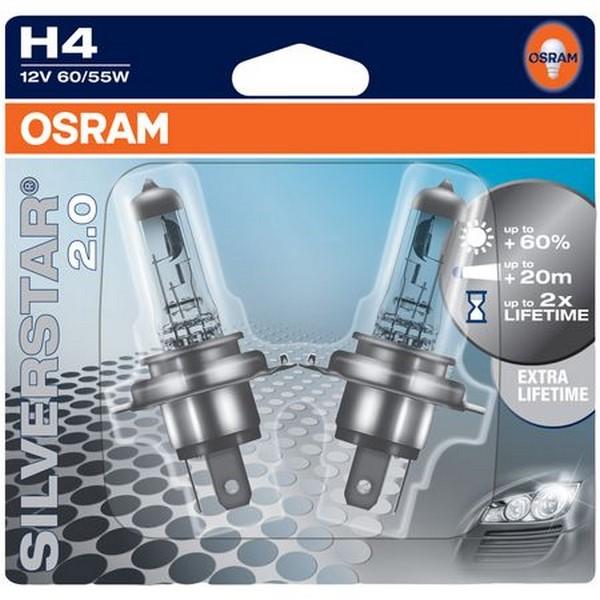 OSRAM 12V H4 AMPUL 60/55W +%60 FAZLA IŞIK EXTRA LIFETIME (2 AD)