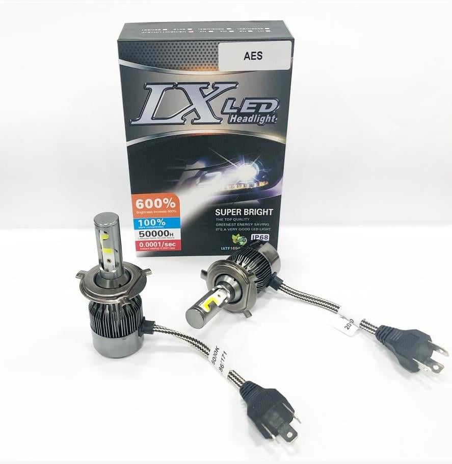 8V-32V H4 LED XENON FAR AMPUL SETİ 6000K 5500 LÜMEN (COB LED) (FANLI)