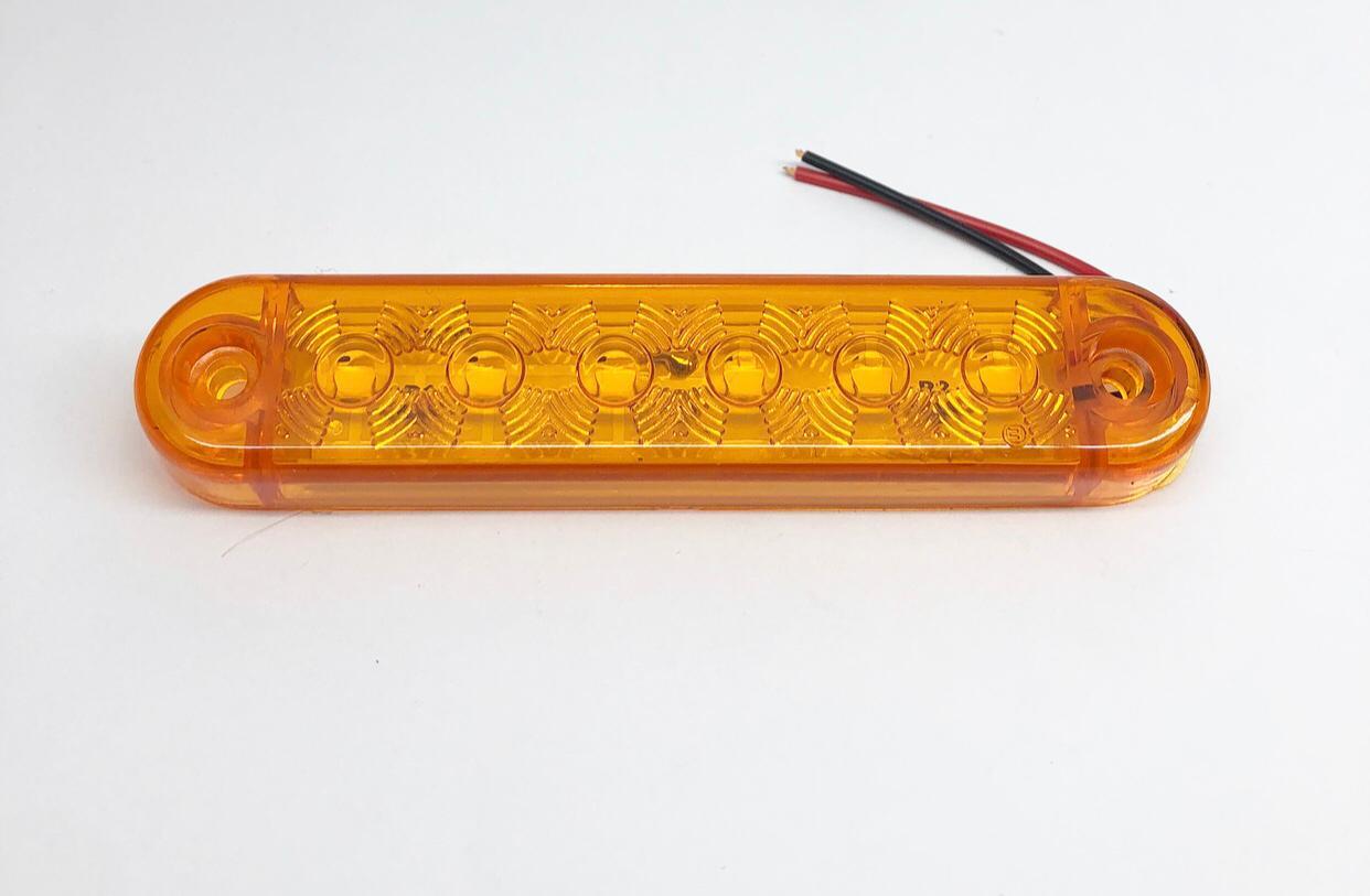 12V-24V PARMAK LAMBA 6-LEDLİ SARI (100*20 MM) 