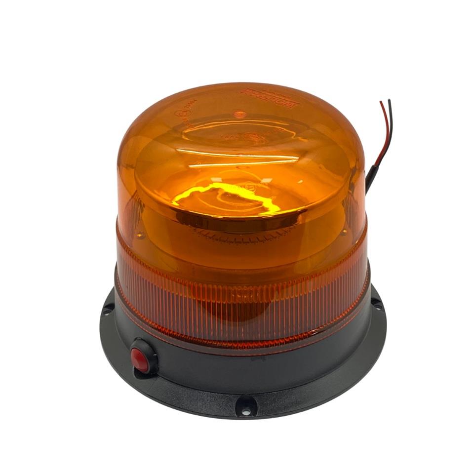 WOLFRAM 12V-24V ÇAKAR TEPE LAMBA 48 LEDLİ 10 FONKSİYONLU MIKNATISLI BUTONLU SARI E9