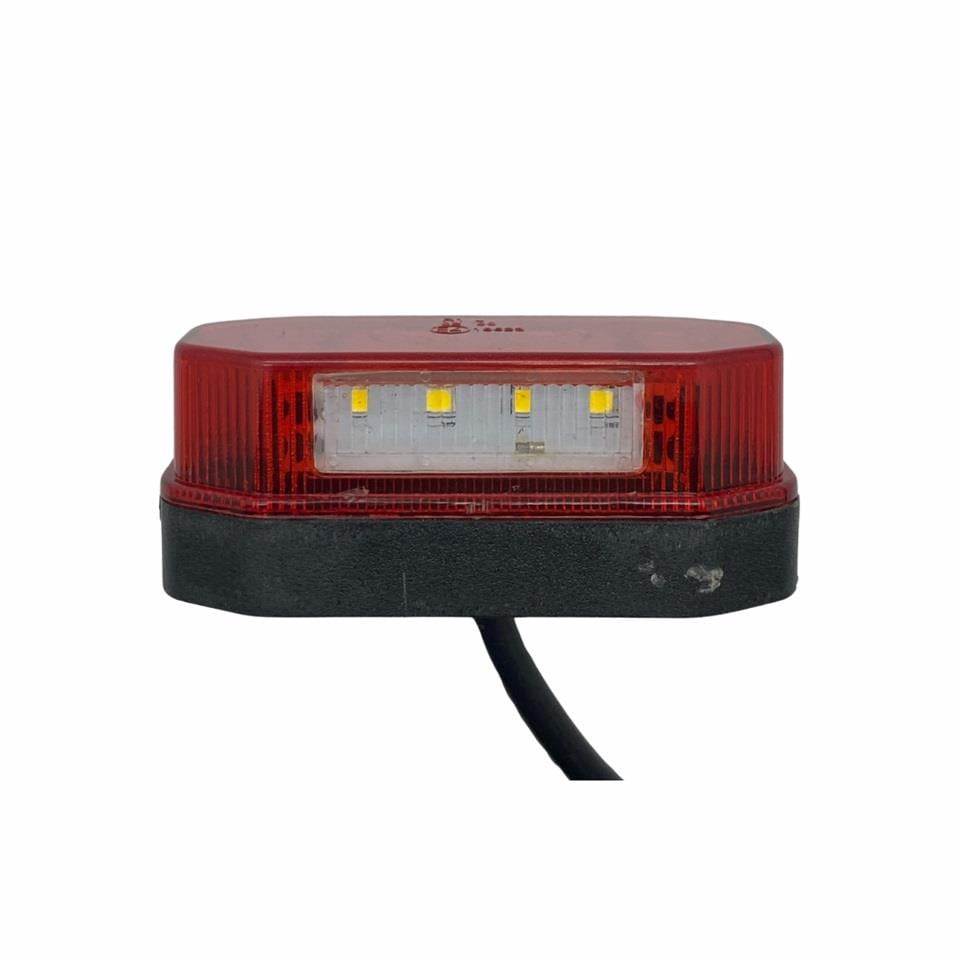 ÇERKEZ 10V-30V PLAKA-POZİSYON LAMBASI 4+4 LEDLİ (KIRMIZI) (90*37 MM) E ONAYLI