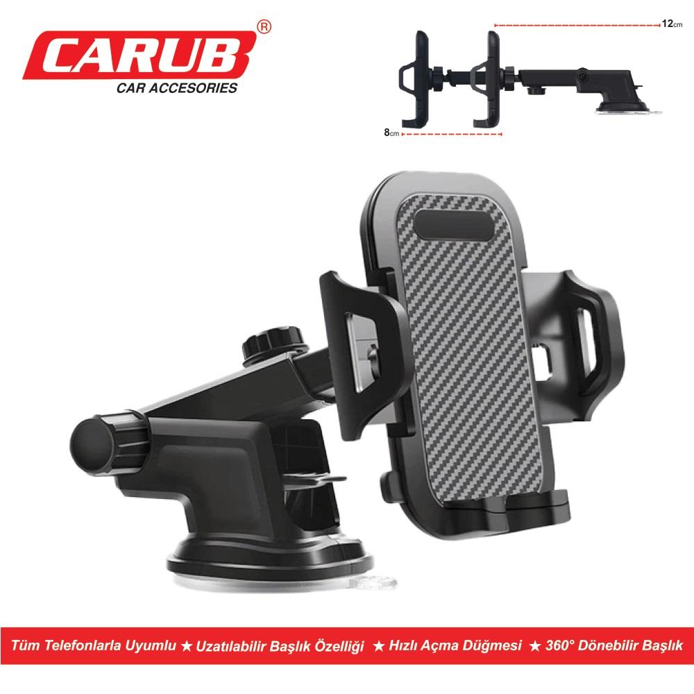 TELEFON TUTUCU CAM VE TORPİDO ÜSTÜ (360 DERECE DÖNERLİ) (VANTUZLU-UZAYAN) 
