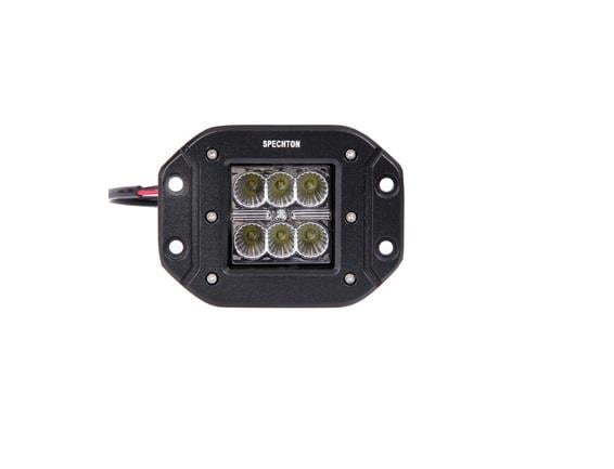 12V-30V ÇALIŞMA LAMBASI KARE (GÖMME TİP) (6 X 3W CRE LEDLİ) (80*74*72)