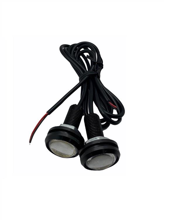 12V GÜNDÜZ SÜRÜŞ-AYNA ALTI LED KIRMIZI (MERCEKLİ) (9/22 MM) (2 AD)