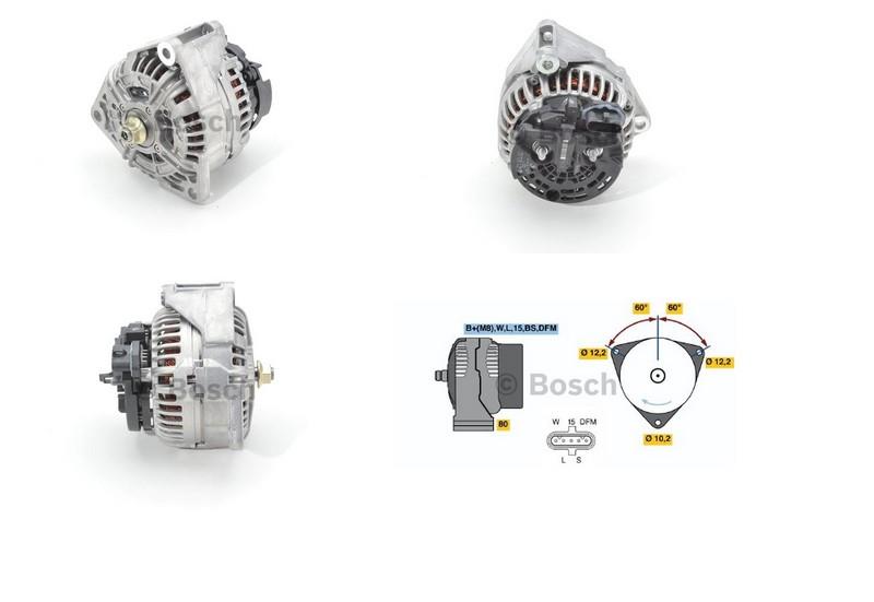 BOSCH 24V ALTERNATÖR DİNAMO 110 A (5 FİŞ SOKETLİ) (W-L-15-S-DFM) MAN TGA/TGL/TGM/TGS