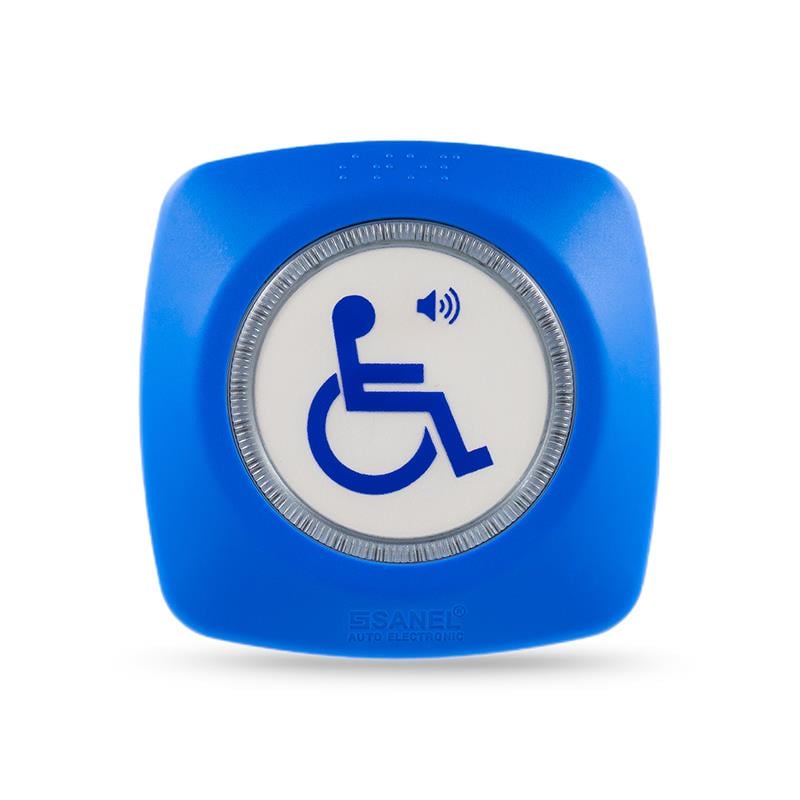 SANEL 9V-32V DOKUNMATIK BUTON (BUZZERLİ) (ENGELLİ) (MAVİ) (90*90 MM)