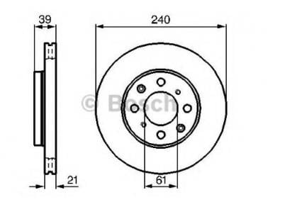 BOSCH FREN AYNASI (DİSKİ) ÖN HONDA JAZZ 1.4 2002-2008 (240 MM)
