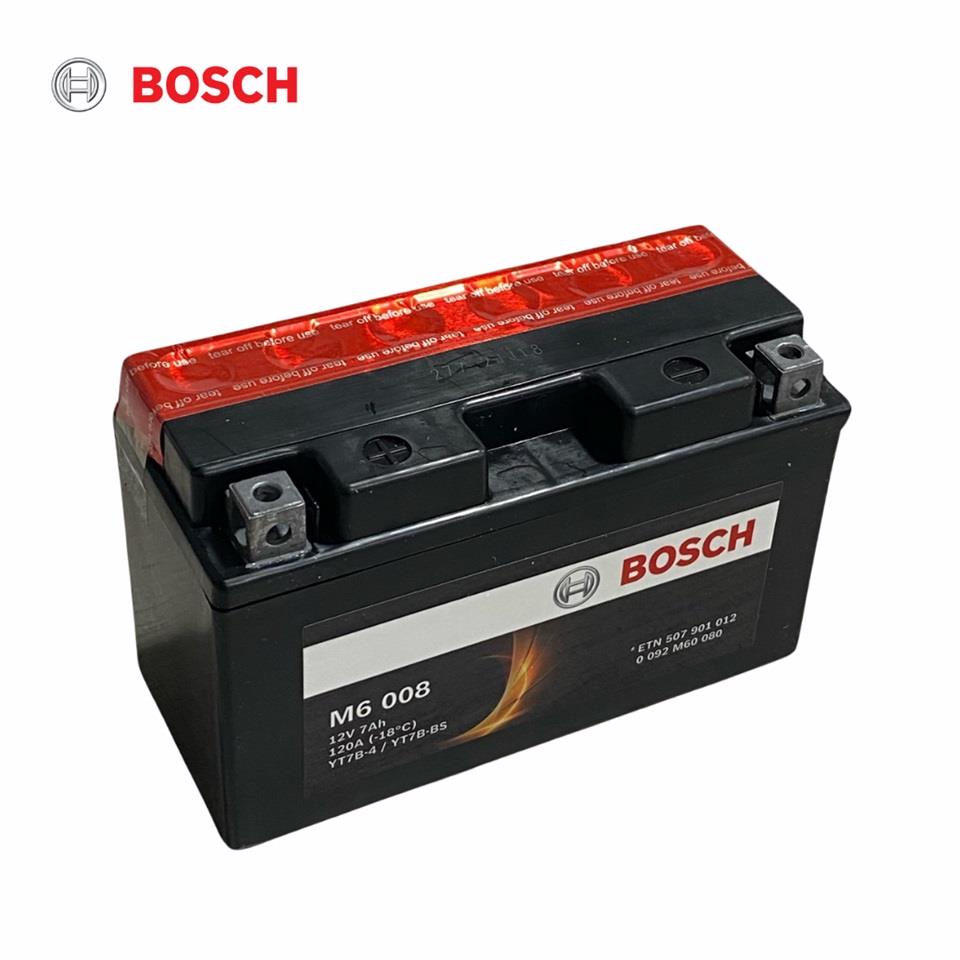 BOSCH 12V 7 AH MOTOSİKLET AKÜSÜ AGM 120 A (EN) (150*65*93) (M6 008) (YT7B-4) (YT7B-BS)