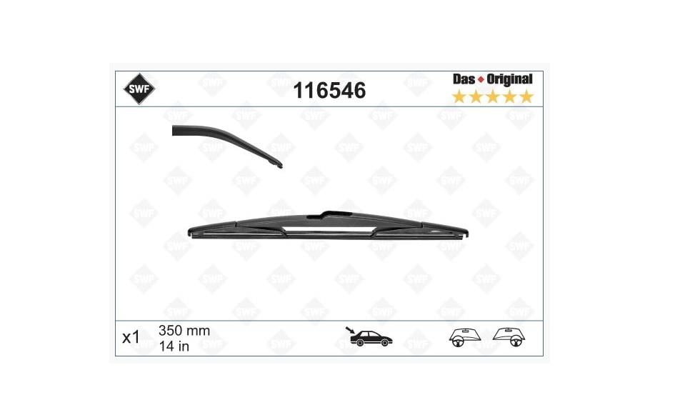 SWF SİLECEK SÜPÜRGESİ 350 MM PLS ARKA BMW-CITROEN-FORD-JAGUAR-MAZDA-MERCEDES-MITSUBISHI-OPEL-RENAULT