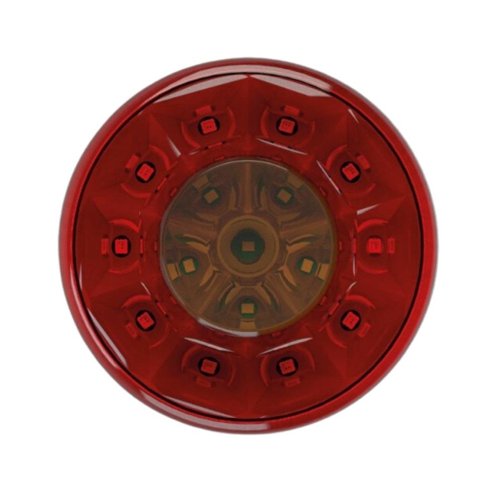 12V-24V STOP LAMBASI YUVARLAK (LEDLİ) (3 FONKSİYONLU) (KIRMIZI-SARI) (110*35 MM)