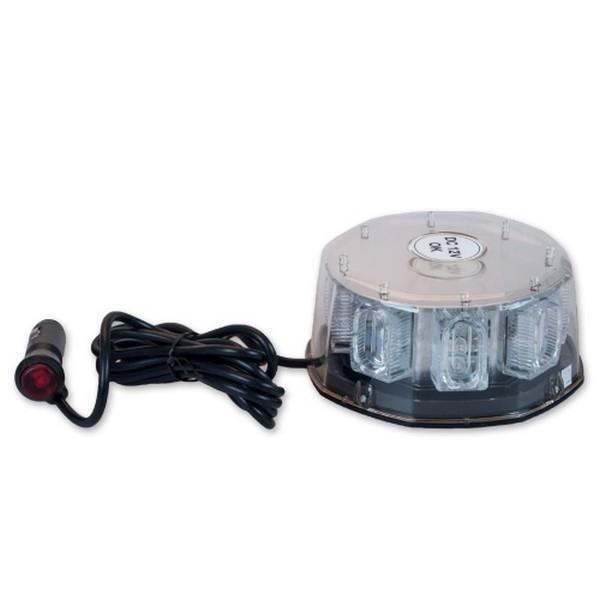 12V ÇAKAR TEPE LAMBASI (LEDLİ) (MIKNATISLI) (ÇAKMAK FİŞLİ) (6 FONKSİYONLU) (ŞEFFAF SARI)