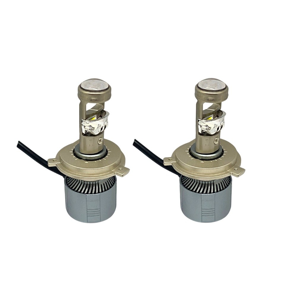 12V-24V H4 CSP LED XENON FAR AMPUL SETİ 6500K 18000 LÜMEN MERCEKLİ CANBUS