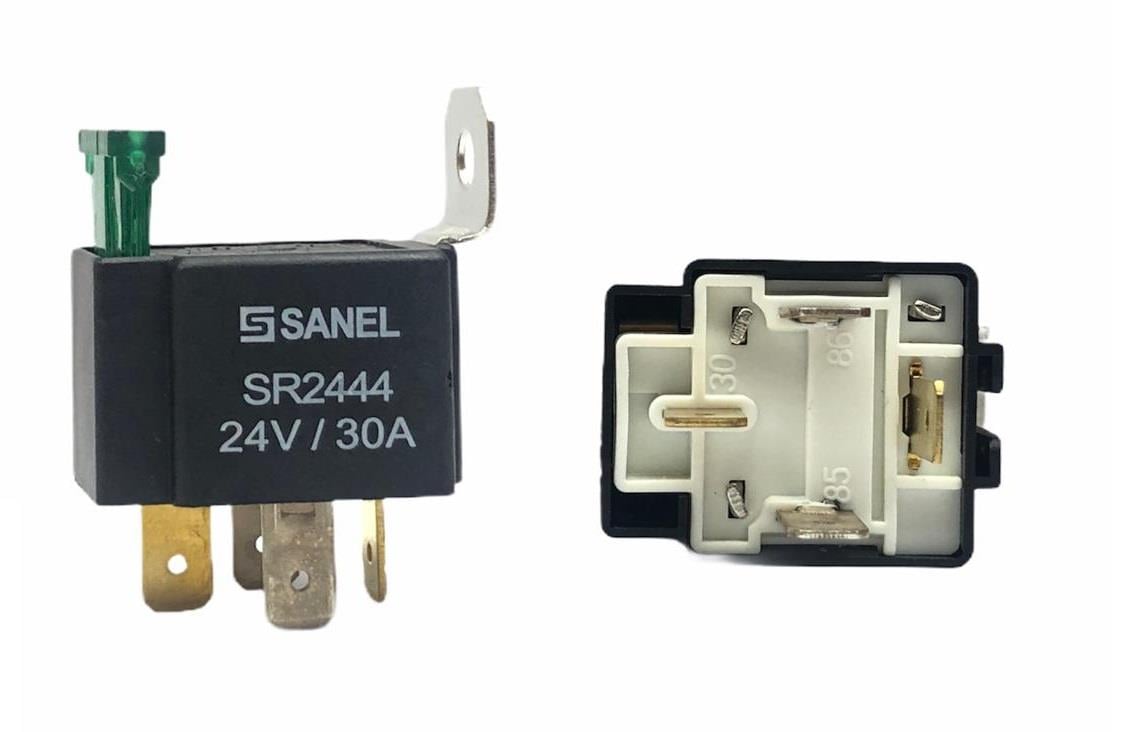 SANEL 24V RÖLE 4 UÇLU 30 A (SİGORTALI) (AYAKLI)