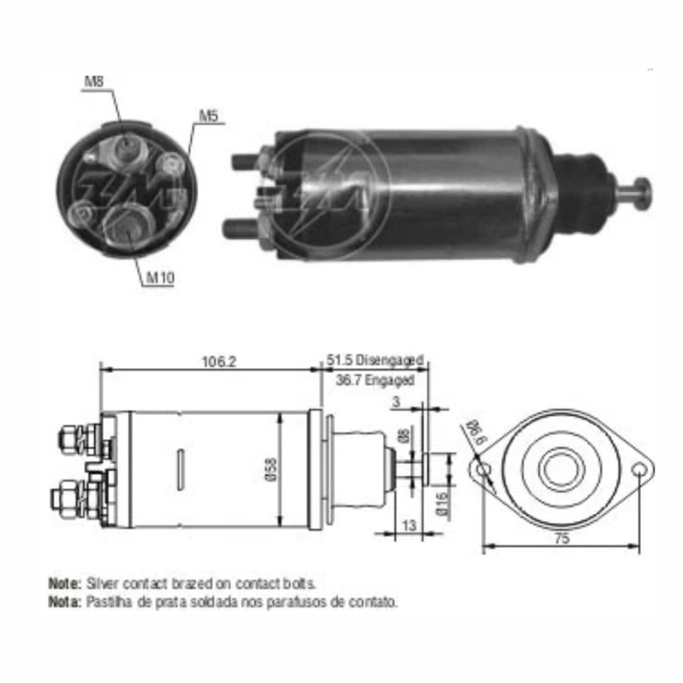 ZM 24V MARŞ OTOMATİĞİ DELCO TİPİ (2 KULAK) 28MT BMC PROFESYONEL