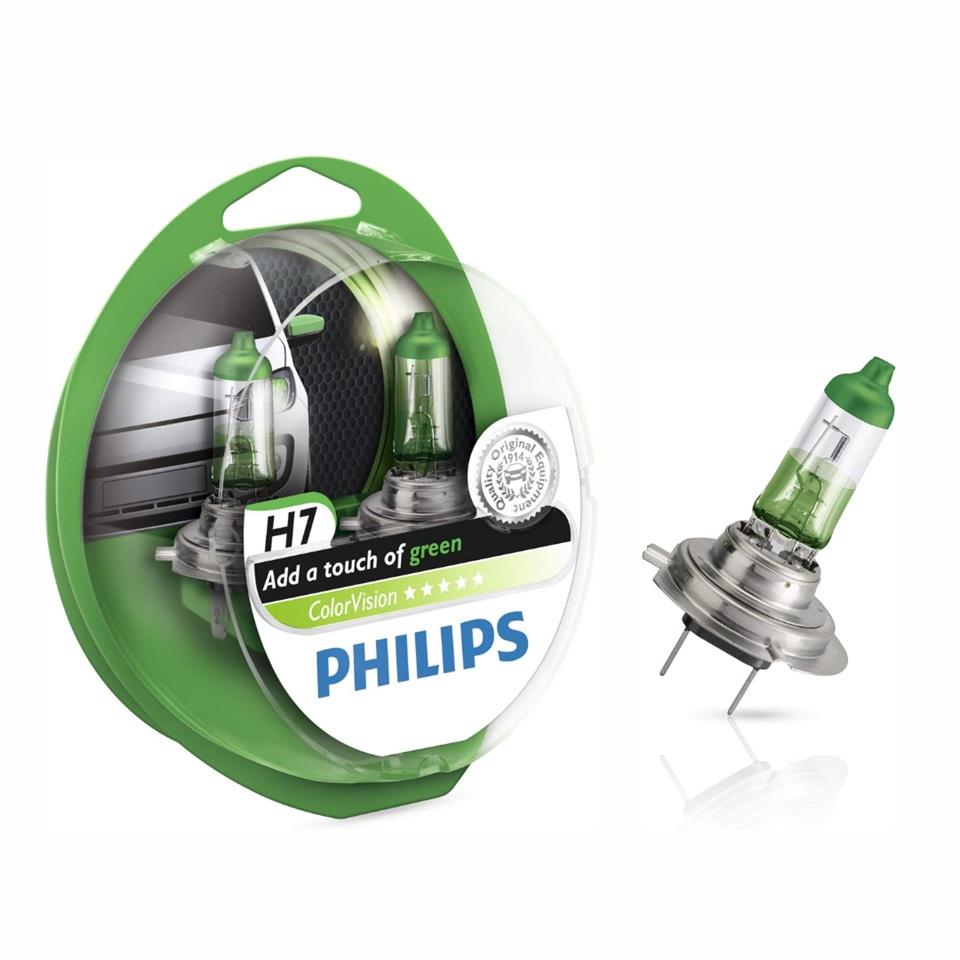 PHILIPS 12V H7 AMPUL 55W COLOR VISION +%60 FAZLA IŞIK YEŞİL (2 AD)