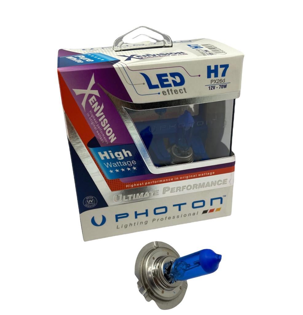 PHOTON 12V H7 AMPUL 70W BEYAZ IŞIK 5000K YÜKSEK WATT (2 AD) 