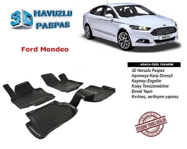 3D ARAÇ PASPASI (SİYAH) (4 PARÇA) FORD MONDEO 2013 >