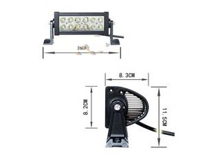 12V-24V LED BAR OFF-ROAD (12 LEDLİ) 36W ÇİFT SIRA (26 CM) BEYAZ